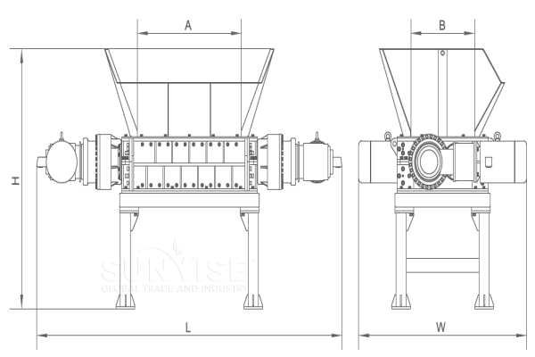 Dual-axis shredder (primary)