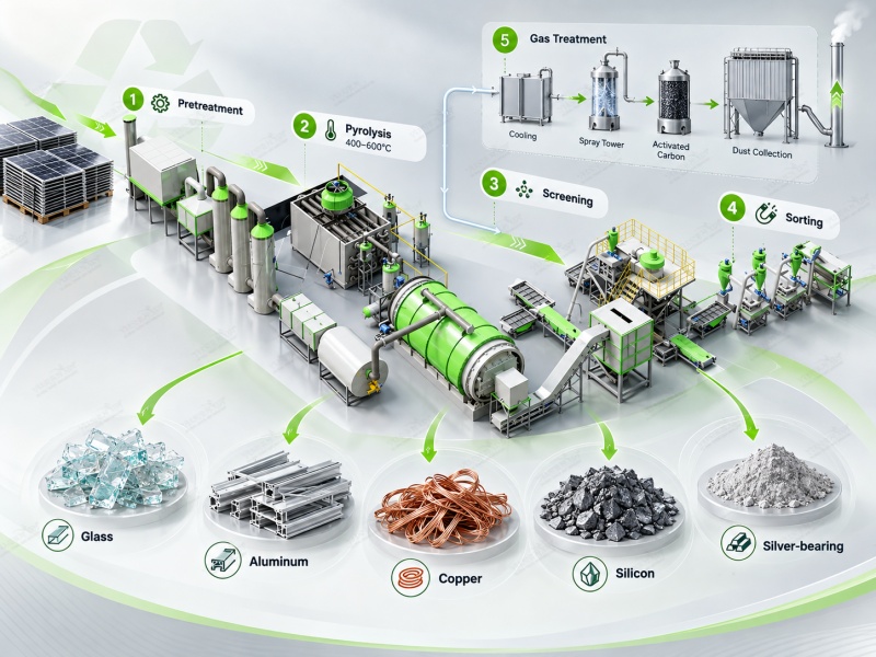 Double Glasses Solar Panel Recycling Plant